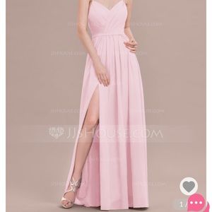 Blushing Pink sweetheart floor-length dress
